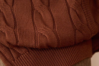Pure Cotton Knitted British Thickened Heavy Weight Twisted Double Zipper Cardigan