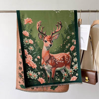 Autumn And Winter New Cashmere-like Thickened Oil Painting Jacquard Scarf
