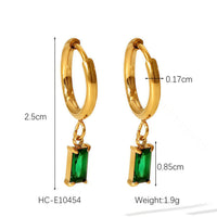 Hanging Zirconium Colored Stone Earrings