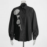 Fashion Casual Loose Slimming Lapel Women's Blouse