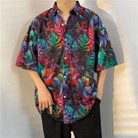 3D Printed Men's Retro Full Printed Short Sleeve