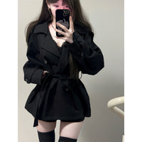 Fashion Short Black Double Breasted