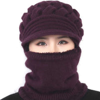 Autumn And Winter Outdoor Plus Velvet Warm Knitted Woolen Hat