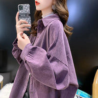 Casual Mid Length Corduroy Shirt