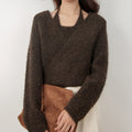 Winter New Lazy Wind Design Sense Loose Cropped Sweater