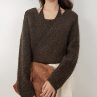 Winter New Lazy Wind Design Sense Loose Cropped Sweater