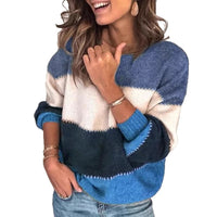 New Fallwinter Womens Long-sleeve Striped Sweater