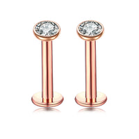 Special-shaped Stainless Steel Lip Nail Zircon Heart-shaped Piercing Jewelry