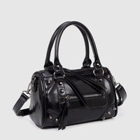Fashionable Studded Large-capacity Pillow Racing Bowling Biker-inspired Tote And Shoulder Bag