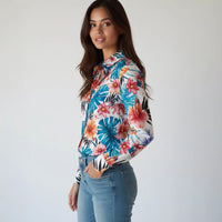 Long-sleeve Loose-fit Elegant Blouse For Middle-aged Women