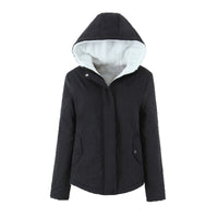 Womens Thickened FleeceLined Hooded Cotton Padded Jacket