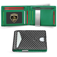 Card Holder Portable Carbon Fiber Coin Purse Men's Leather Bag