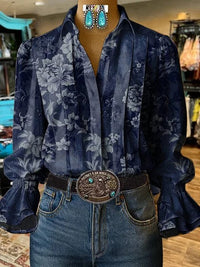 Women's 3D Digital Print Fashionable Casual Shirt