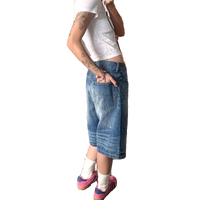 Hot Girl Loose-fitting Wide-leg Slim-fit Five Points Straight Pirate Shorts
