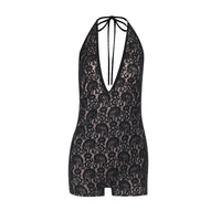 European And American Style Lace V-neck Halter Jumpsuit