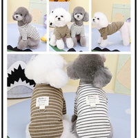 Puppy Clothing Pet Supplies Pull Ring Striped Bottoming Shirt