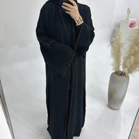 Dubai Solid Color Hook Cardigan Gown