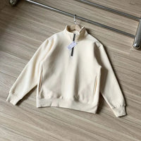 Men's Thick Loose Half Zipped Stand Collar Top