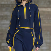 Women's Fashionable Casual Hoodie And Flare Pants Set