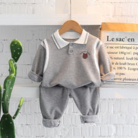 Children's Lapel Sweatshirt Sports Two-Piece Set