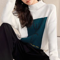 Autumn New Autumn And Winter Lazy Style Commuter Contrast Color Knitwear Loose