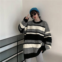 Korean-style Striped Sweater For Women