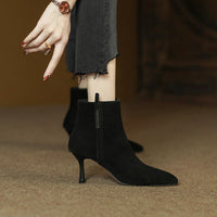 Side Zipper Rhinestone Women's Bare Elegant Woman Martin Boots