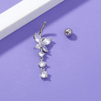 Women's Butterfly Zircon Umbilical Ring Piercing Jewelry