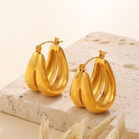 Personalized Minimalist Irregular Earrings, Stylish And Versatile Round U-shaped High-end Women's Earrings.