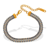 Fashionable Titanium Steel Gold-Plated Three-Layer For Women Simple Versatile Adjustable Circle Bracelet