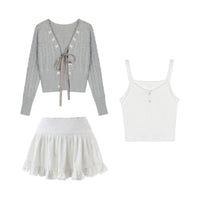 Women's Simple French First Love White Suspender Dress Short Skirt