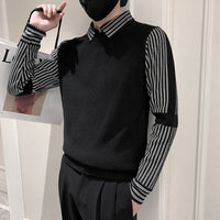 Fake Two Pieces Sweaters Men's Base Knitting