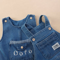 Fashionable Outer Wear Jeans Baby Sleeveless Leotard Outwear