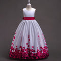 Girls' Printed Wedding Long Dress