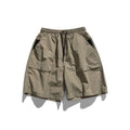 Solid Color Large Pocket Straight Cropped Pants Japanese Fashion Brand