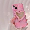 Simple Creative Love Mirror Bracket Phone Case