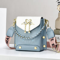 New Stylish Good Texture Shoulder Bag All-matching Western Style Pearl Chain Small Bag