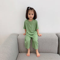 Children's Modal Loose Solid Color Pajamas Homewear Set