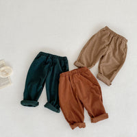Spring And Autumn Infant Boys And Girls Baby Lapel Cardigan Coat Pants Corduroy Two-piece Set