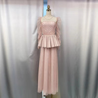 Mesh-Panelled Square-Neck Defined-Waist Elegance Womens Dress