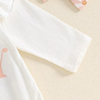 Girls' Romper Flower Bell-bottom Pants Three-piece Set