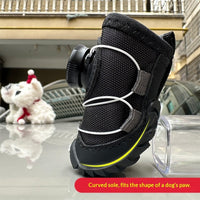 Dog Shoes For Fall And Winter Padded With Cotton And Featuring Buttons