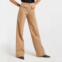 High-waisted Casual Chic Pants With Dual Pocketsversatile And Stylish