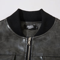 American Retro Baseball Uniform Leather Men