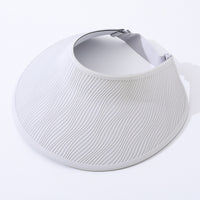 Simple Open-top Wave-pattern Indentation Adjustable Wide-brim Sun Hat For Summer Outdoor Activities, Breathable Open-top Hat
