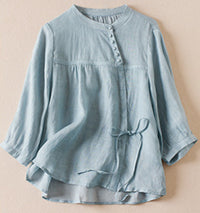 Retro Casual Style Loose-fitting Summer Pullover Shirt