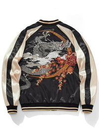 Mens Loose Fit Polyester Embroidered Chinese Style Jacket