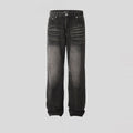 American High Street Washed Distressed Skinny Jeans Retro Straight
