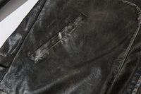 American Street Niche Loose Lapel Patchwork Leather Coat