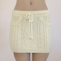 New Fashionable Lace-up Sexy Sweet Solid Color Hot Girl Hip Skirt